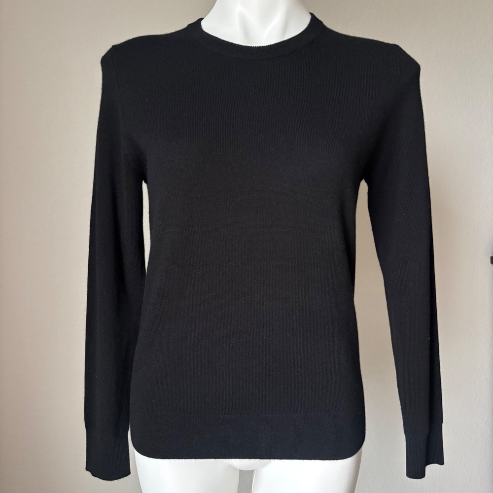 Quince 100% Cashmere Black Crewneck Sweater Women's Size Small